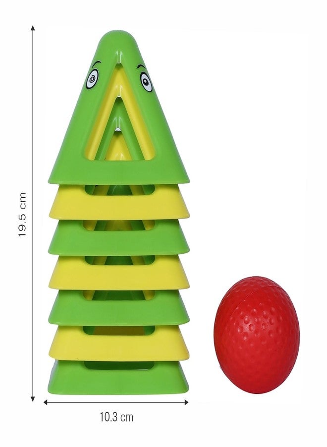 Gluman Pithoo Game | Colorful Plastic Pithhu Stacking Game Set with 1 Soft Ball | Traditional Indian Sitoliya | Classical & Nostalgic | Outdoor Games | for Kids & Family | Return Gift for Kids - Image 3